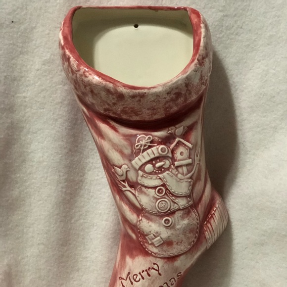 Ceramic Snowman Stocking - Picture 1 of 5